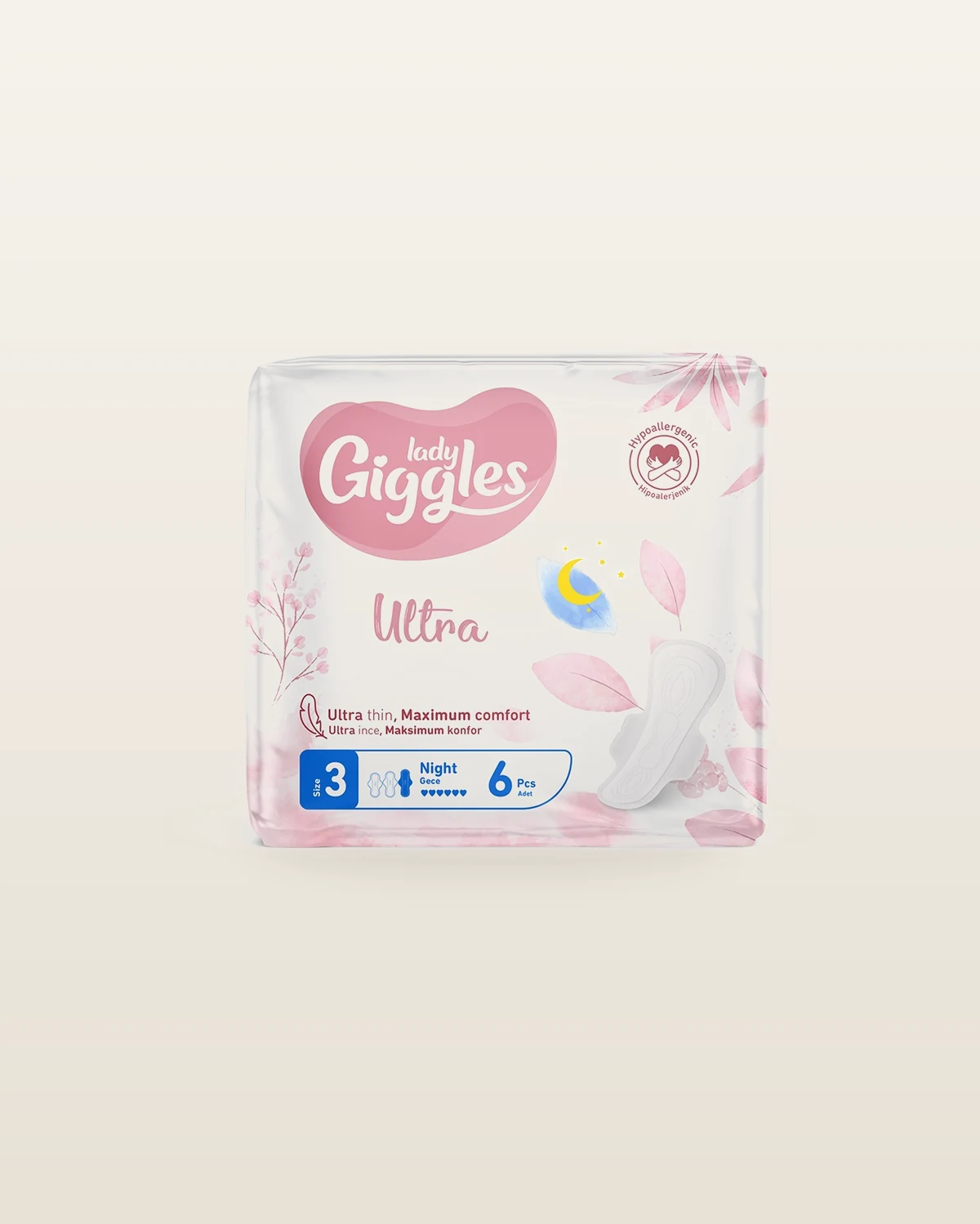 Гигиенические прокладки Lady Giggles Ultra Night 6 шт оптом — KING STONE